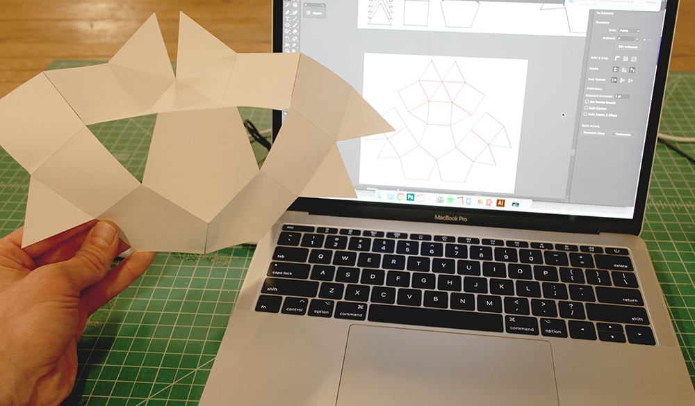 The first prototype based on initial exploration of combining shapes.